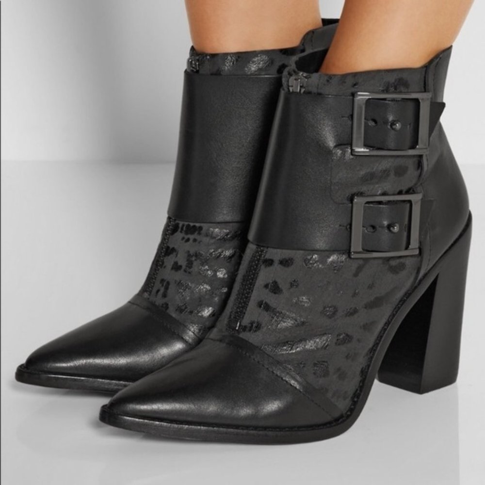 Tibi Piper Snake Effect Leather Boots - Size 39